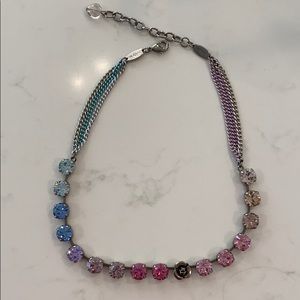 Sabika Pink and Blue Crystal Choker